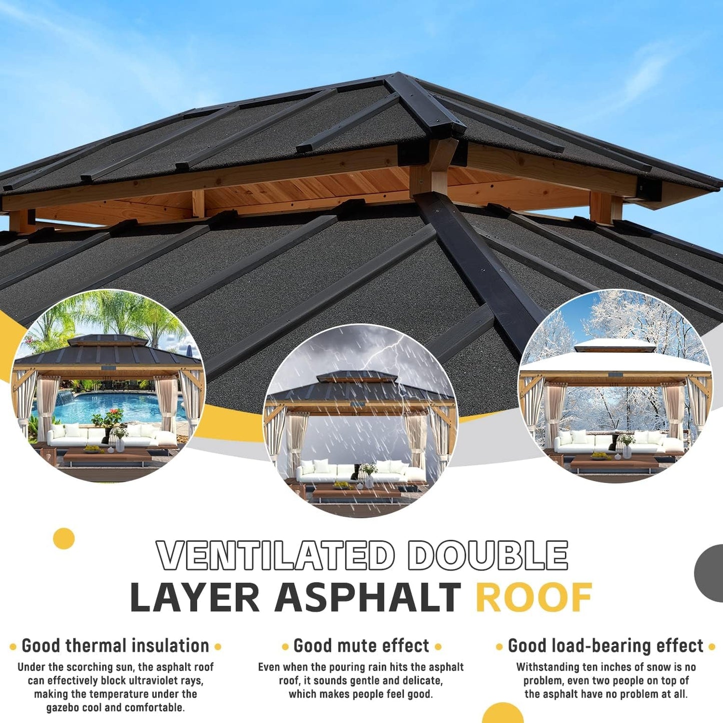 Spruce Wood Double Roof Gazebo 11x13