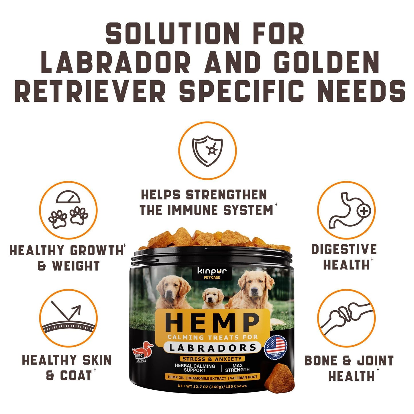 Calming Chews for Labrador Dogs with Valerian Root and Hemp Oil Aid