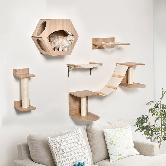 5 Pieces Wall-Mounted Cat Tree