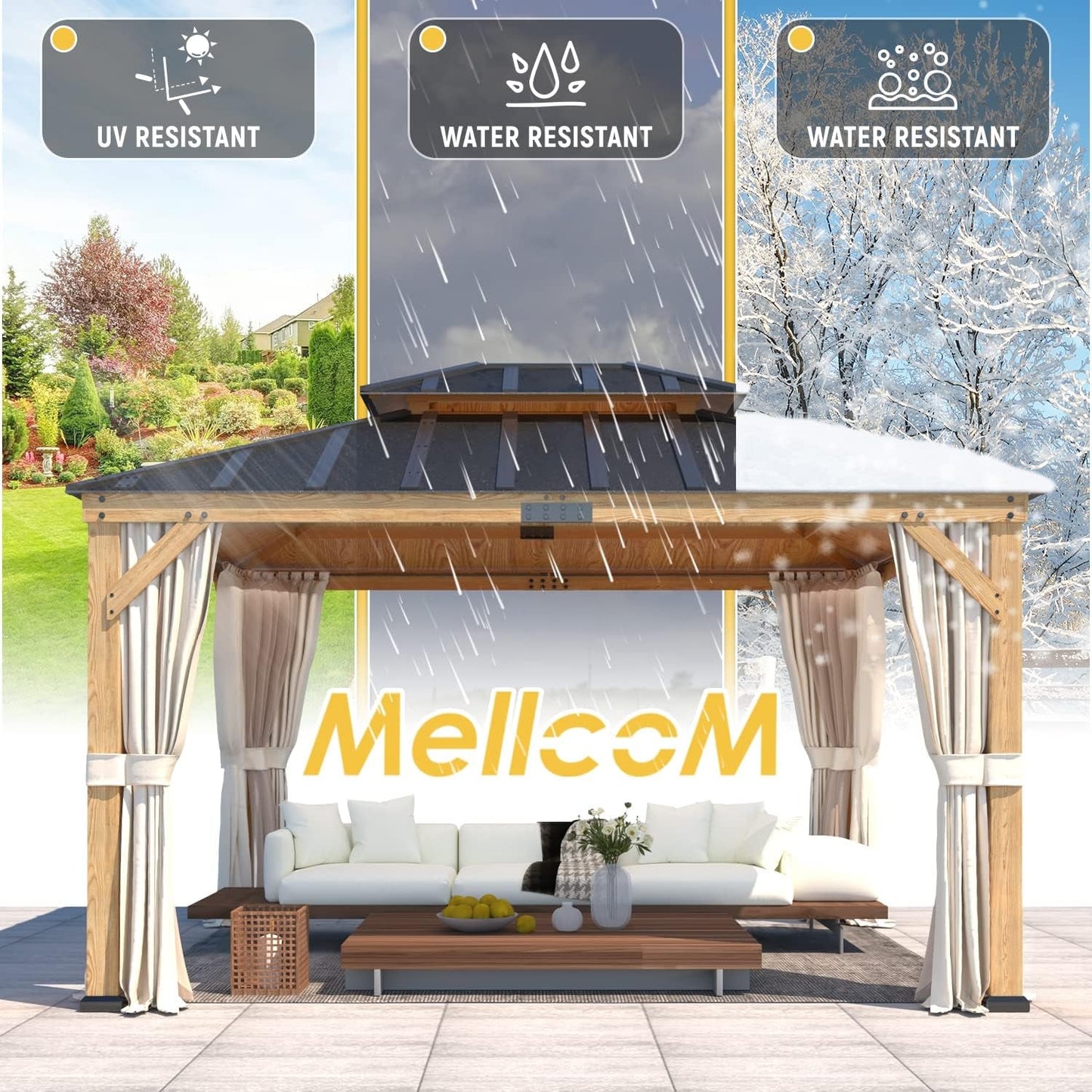 Spruce Wood Double Roof Gazebo 11x13